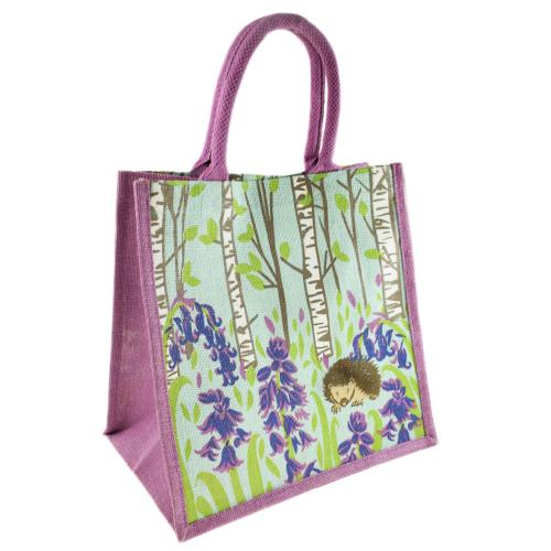 Jute shopping bag, hedgehog