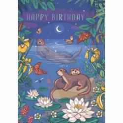 Birthday card "Otters" 12x17cm