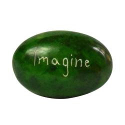 Sentiment pebble oval, Imagine, green