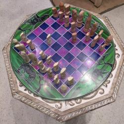 Kisii stone chess set, round board 30cm