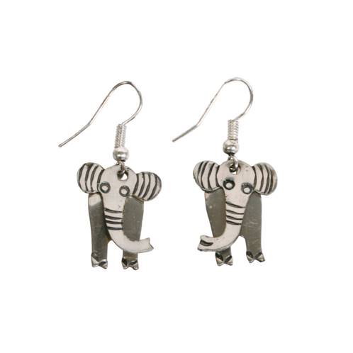 Earrings elephants silver colour