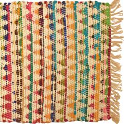 Chindi rag rug recycled cotton multicoloured triangles 60x90cm