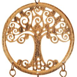 Hanging Windchime Tree of Life Recycled Metal 10 x 18cm