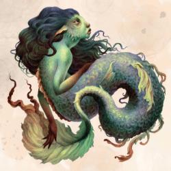 Greetings Card, Mermaid Folklore, 16x16cm