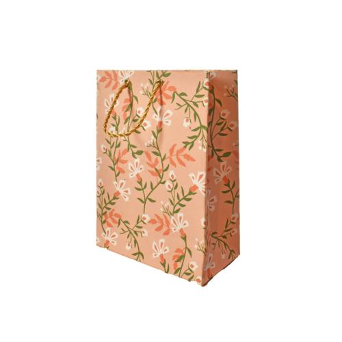 Gift Wrap Handmade Paper Floral Design on Pink 13 x 18 x 7cm