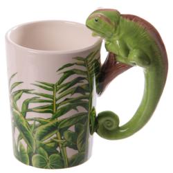 Ceramic Mug with Chameleon Shaped Handle