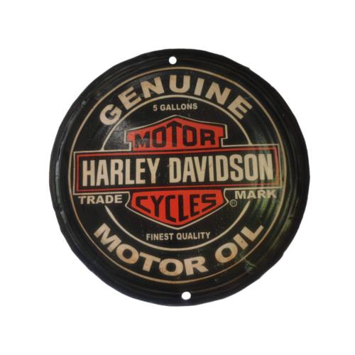 Wall Hanging Harley Davidson Recycled Tin Lid 27.5cm diameter