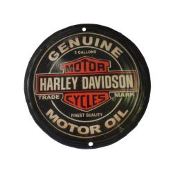 Wall Hanging Harley Davidson Recycled Tin Lid 27.5cm diameter