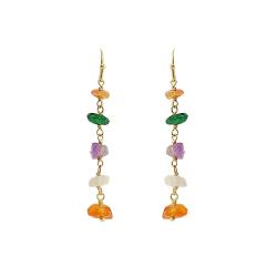 Earrings with Hanging Gemstones 1 x 5cm