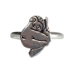 Ring, silver colour, Sloth