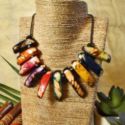 Necklace, 10 Jarina Seeds Multicoloured