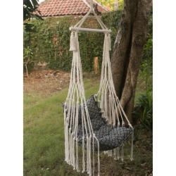 Swinging Chair Cotton Macrame with Padded Seat 70x95x176cm