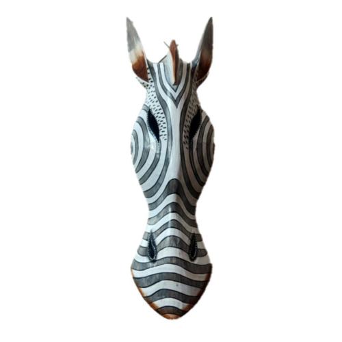 Mask Albesia Wood Zebra Grey Stripes 30cm