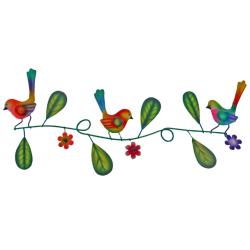 Birds on Branch Metal 20x35cm