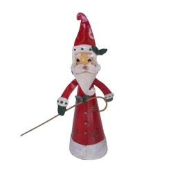 Santa with Walking Stick Metal 22x11x30cm
