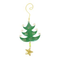 Hanging Decoration, Christmas Tree Metal 10x24cm