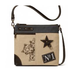 Tote Bag Canvas and Leather - Cats 35.5x9x33cm