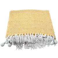 Throw/bedspread, 150x90cm, diamond shape yellow