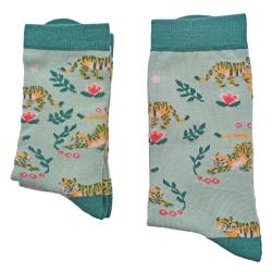 Bamboo Socks Tigers Shoe Size UK 3-7 Womens Fair Trade Eco