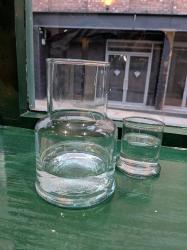 Carafe with lid recycled glass, 15.5cm height