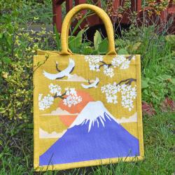 Jute shopping bag, Mountain Japanese Style 30x30cm