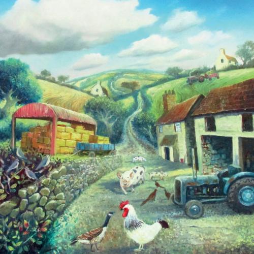 Greetings card "Farmyard Friends" 16x16cm