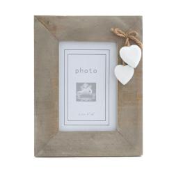 Frame wood hanging white hearts