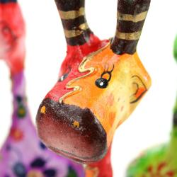 Colourful wooden giraffe 17cm