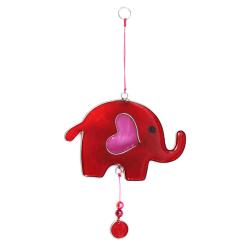 Suncatcher eleph with heart assorted colours