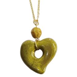Necklace with Soapstone Heart Pendant