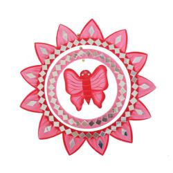 Mobile with Glass Tiles Pink Butterfly 21cm diameter