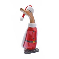 Duck Santa Looking To Side Bamboo Root 20cm
