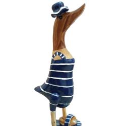 Duck White Stripes on Blue Bamboo Root 28cm