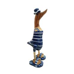 Duck White Stripes on Blue Bamboo Root 28cm