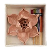 Incense with lotus shaped holder, assorted, 1 supplied