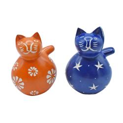 Cat Ornament Kisii Stone Assorted 5.5x4.5x8cm