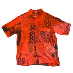 Shirt, Short Sleeves Patchwork Reds, Large Unisex