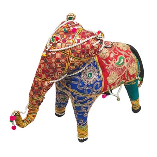Elephant Patchwork Embroidered Multicoloured 50x25x50cm