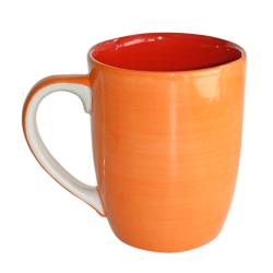 Orange and Red hand-painted Mug, 11 x 8.5 cm