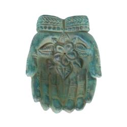 Incense Holder Double Hand Green Sandstone 15x12x4cm