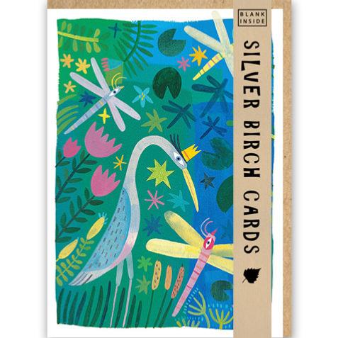 Greetings Card, Heron King, 12.5x18cm