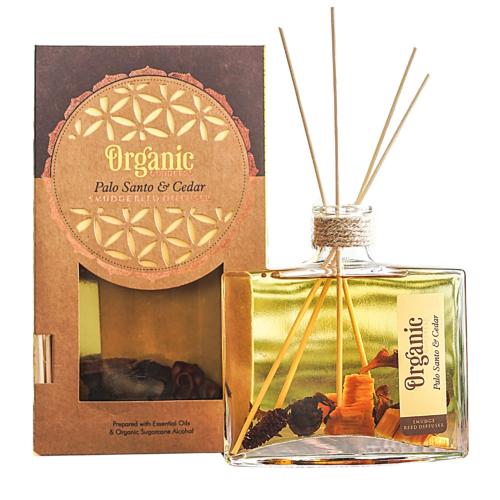 Reed Stick Diffuser in Flat Bottle Organic Goodness, Palo Santo + Cedar 150ml