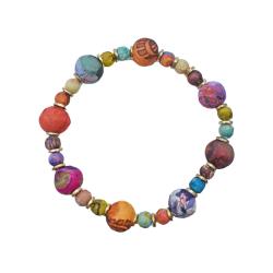 Bracelet Recycled Multicoloured Beads