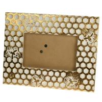 Photo frame, mango wood honeycomb design 7x5in photo