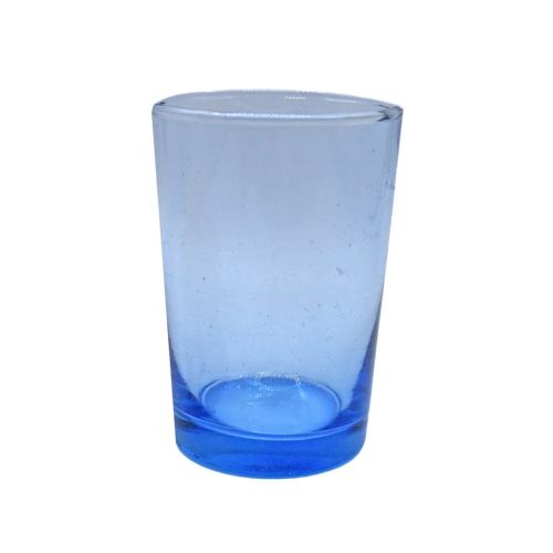 Single Tumbler Recycled Glass Blue Tinted, 10cm height