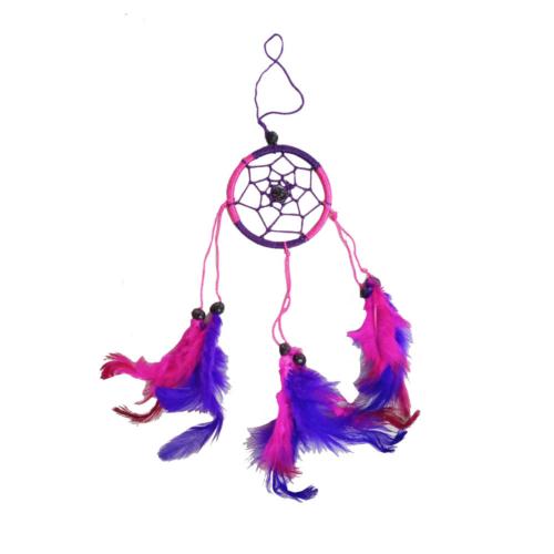 Dreamcatcher Pink Purple Feathers 6 x 17cm