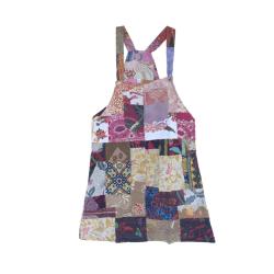 Pinafore Dress Patchwork Pinks Purples Small