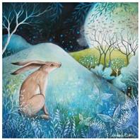 Greetings card "The Hare and Moon" 16x16cm