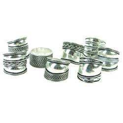 Copper rings silver-plated assorted pack 20