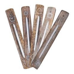 Set of 120 Incense Holders Mango Wood Assorted Designs